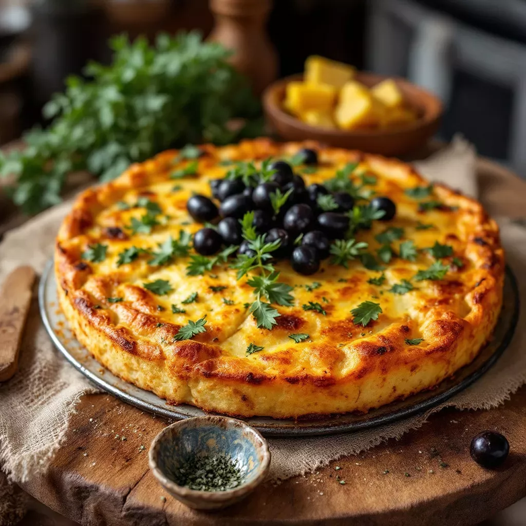Herzhafter Griechischer Kartoffel Hack Kuchen
