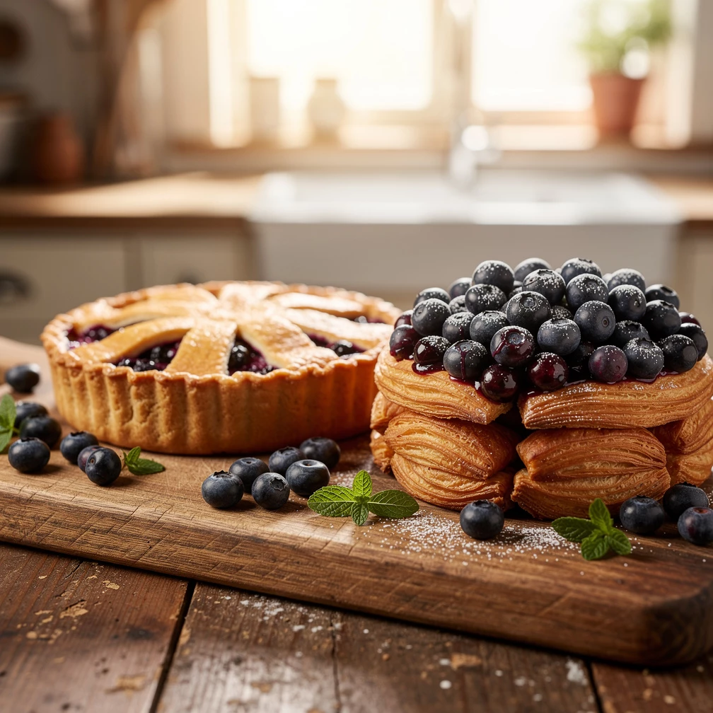 Schneller Heidelbeerkuchen: Genuss mit Croissants und Joghurt