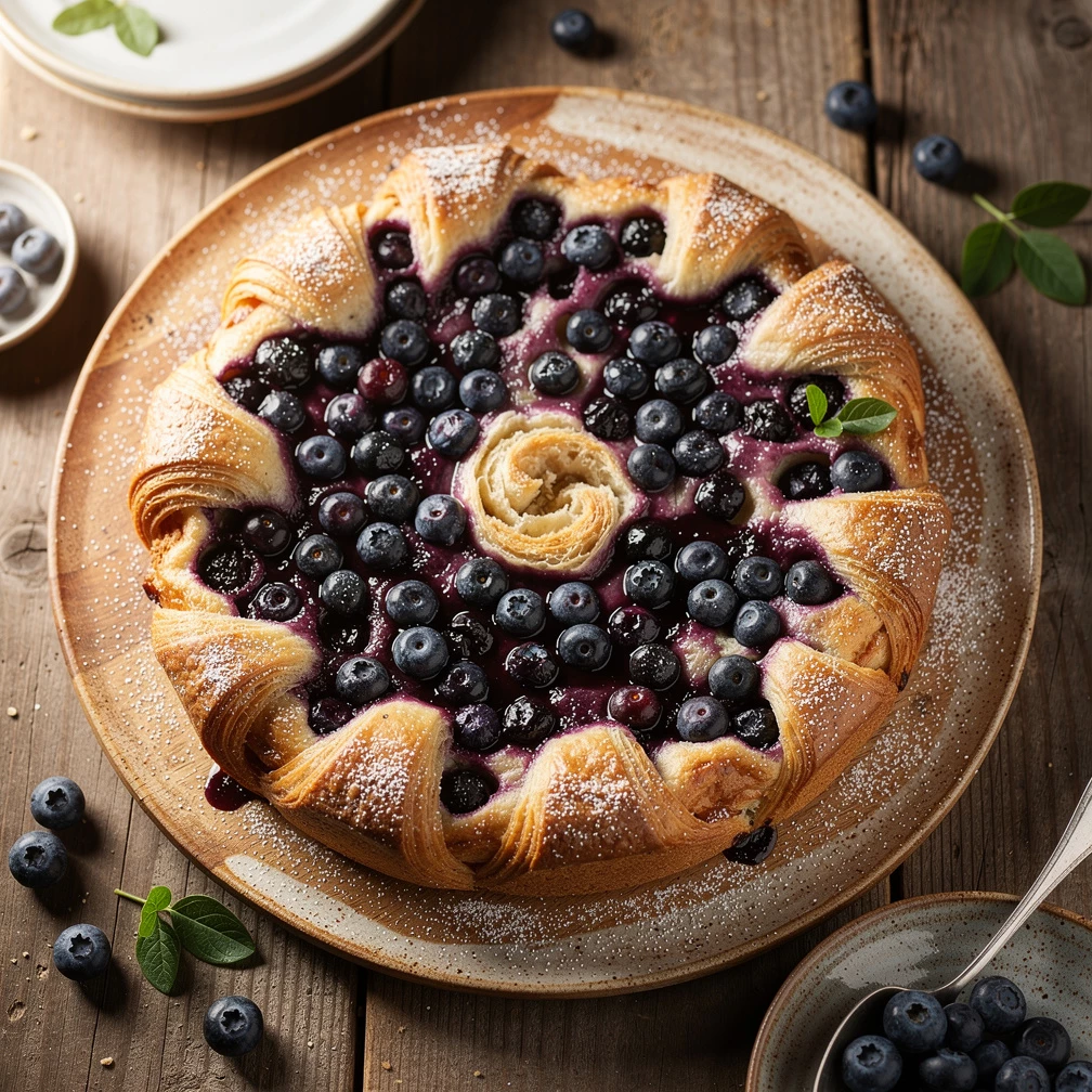 Schneller Heidelbeerkuchen: Genuss mit Croissants und Joghurt