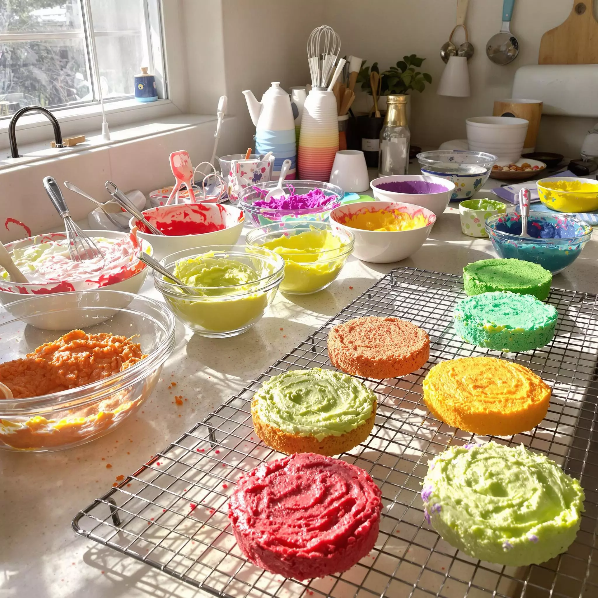 Regenbogenkuchen für eine farbenfrohe Feier