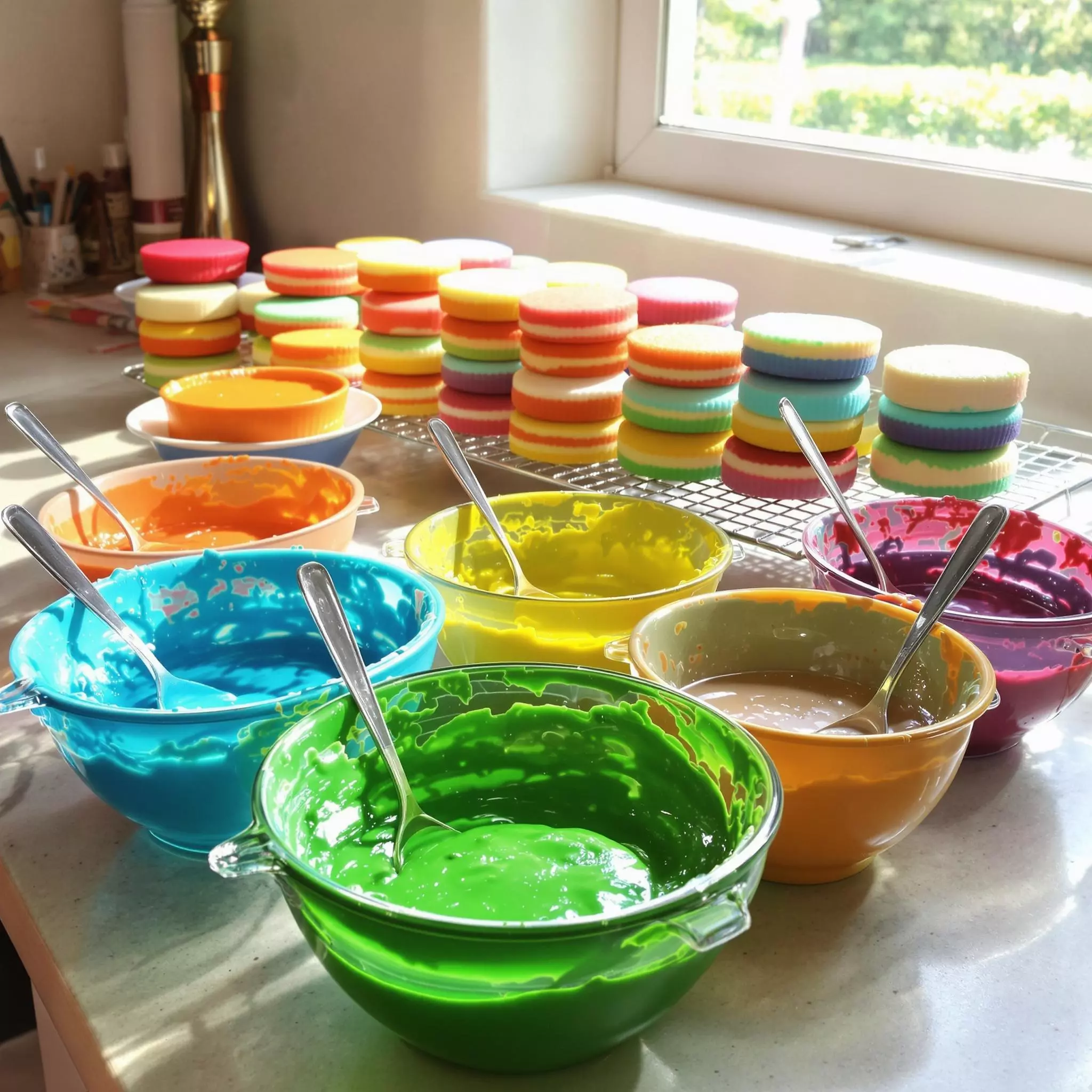 Regenbogenkuchen für eine farbenfrohe Feier