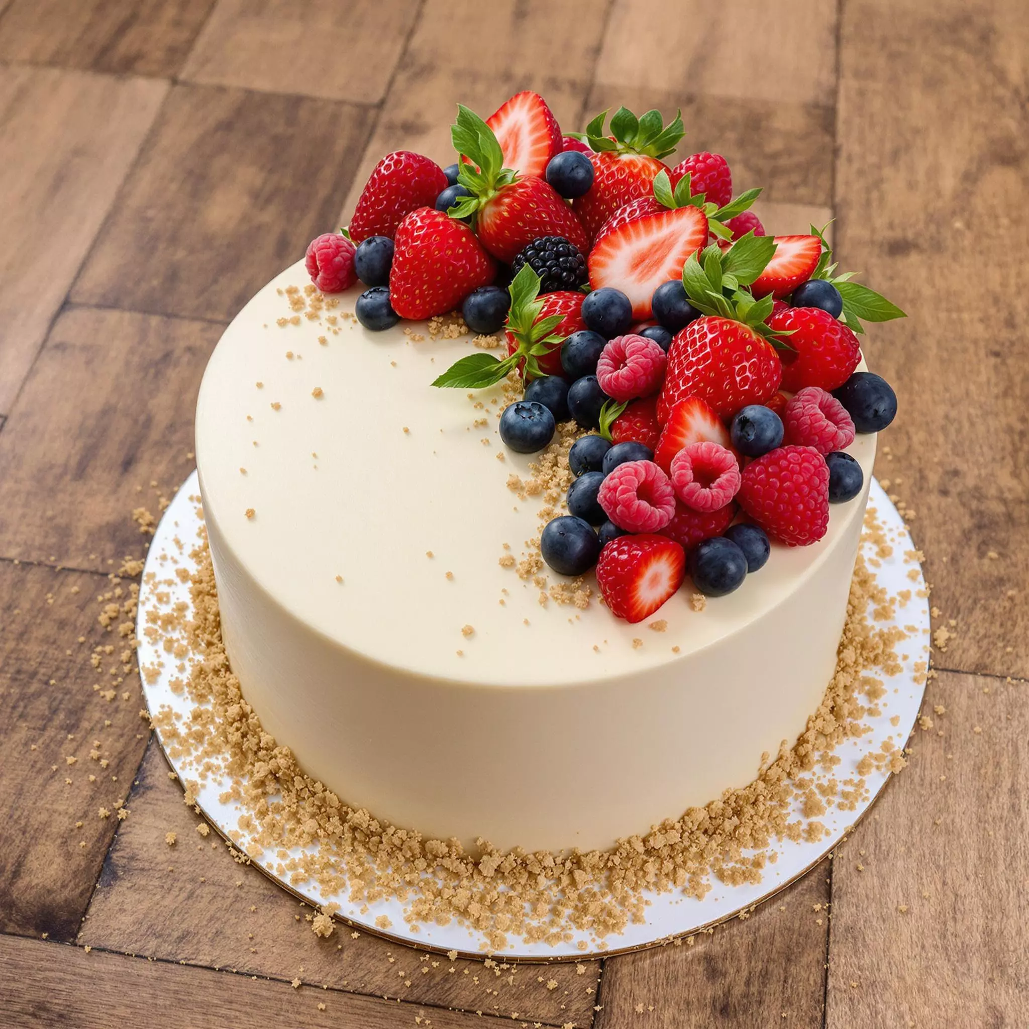 Vanillecreme-Torte mit Beeren und Streusel: Zeitlose Kunst im Tortenbacken