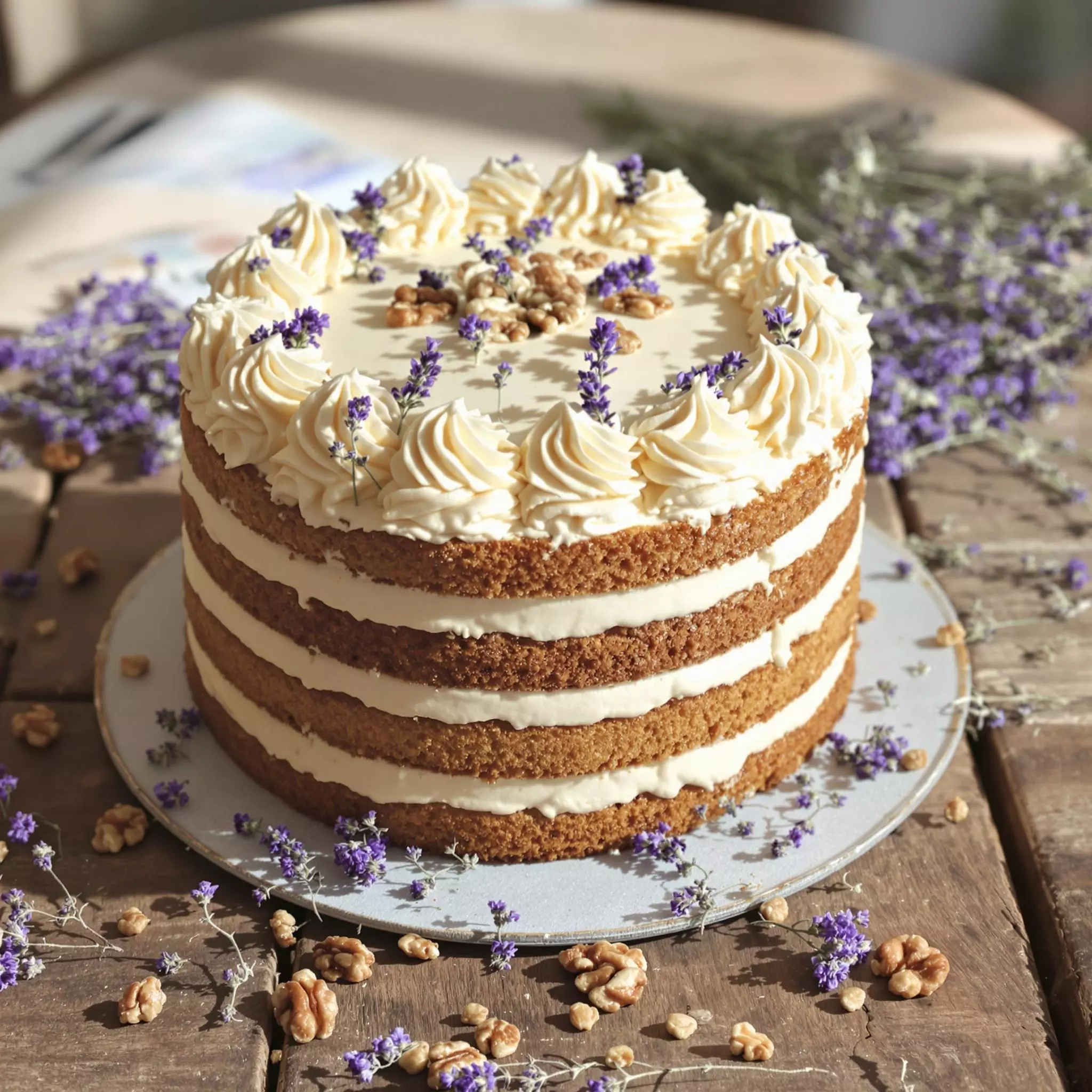 Walnuss-Lavendel-Torte: Eine aromatische Kombination
