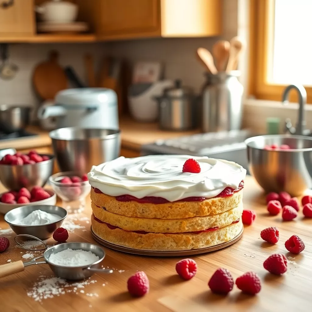 Zubereitung Himbeer Sahne Torte