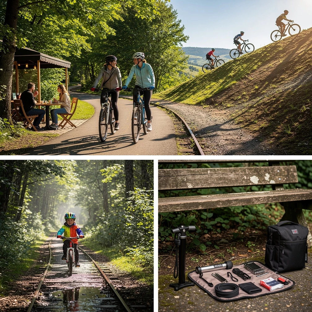 Fahrradabenteuer in verschiedenen Landschaften