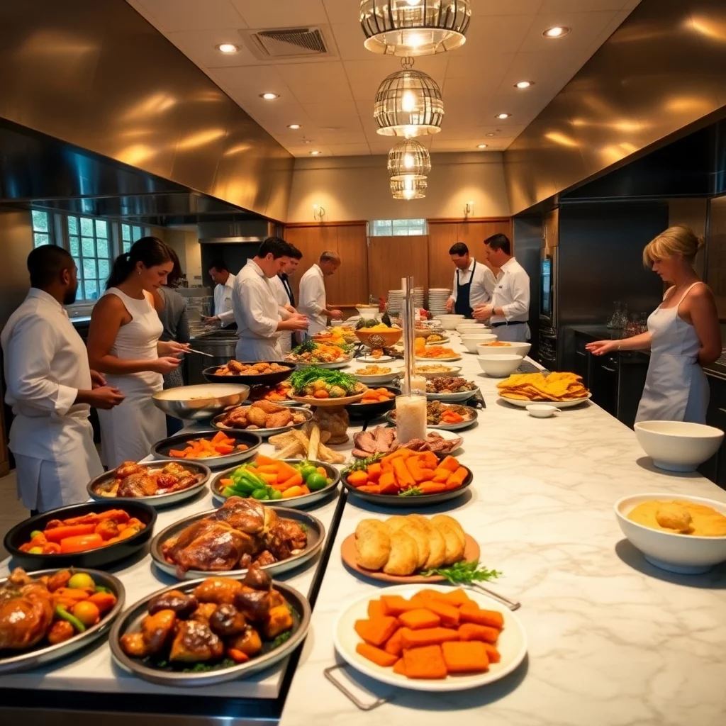 hochzeitsküche mit herzhaften speisen