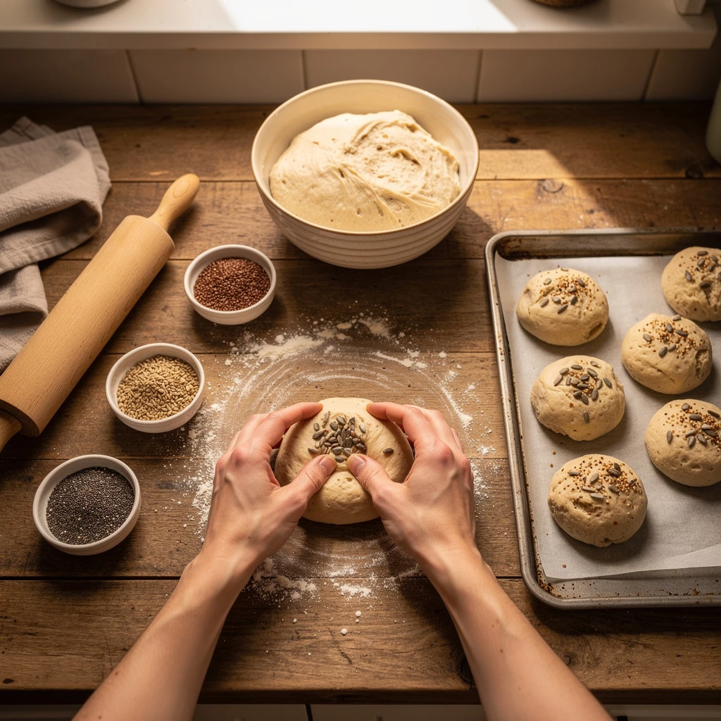 Sonntagsbrötchen mit Superfood – knusprig, nährend und einfach gut
