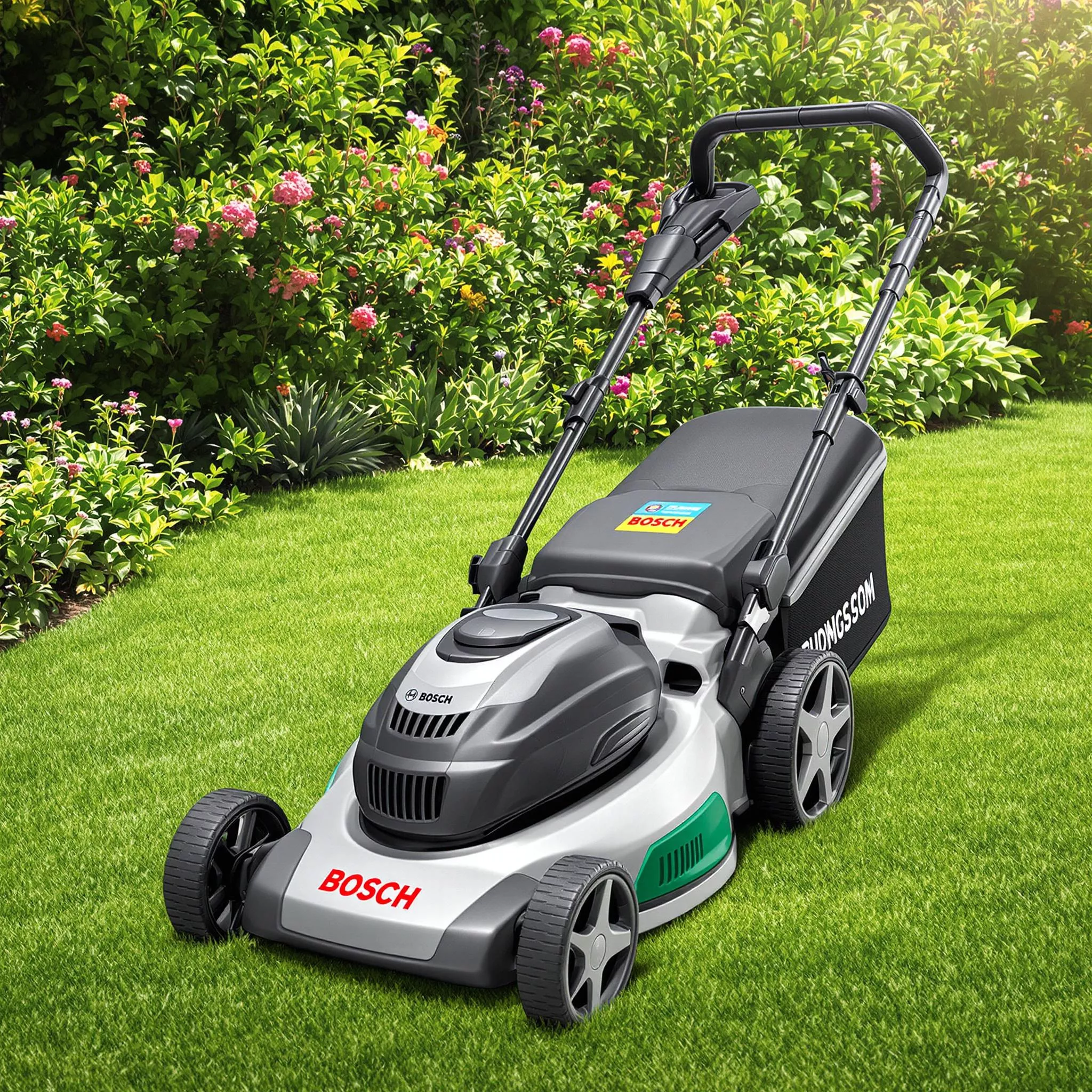 Ergonomische Gartenpracht mit Rasenmäher