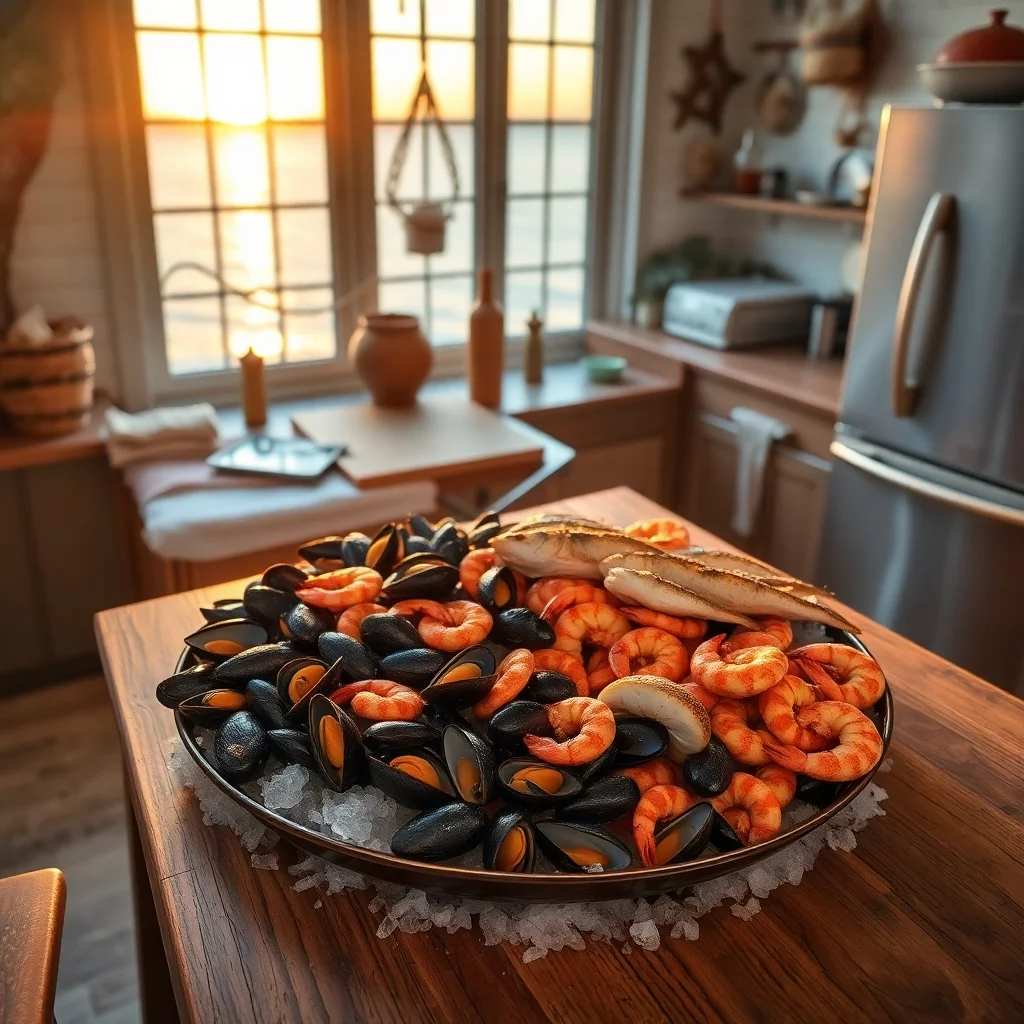 Gemütliche Nordseeküche mit Meeresfrüchte