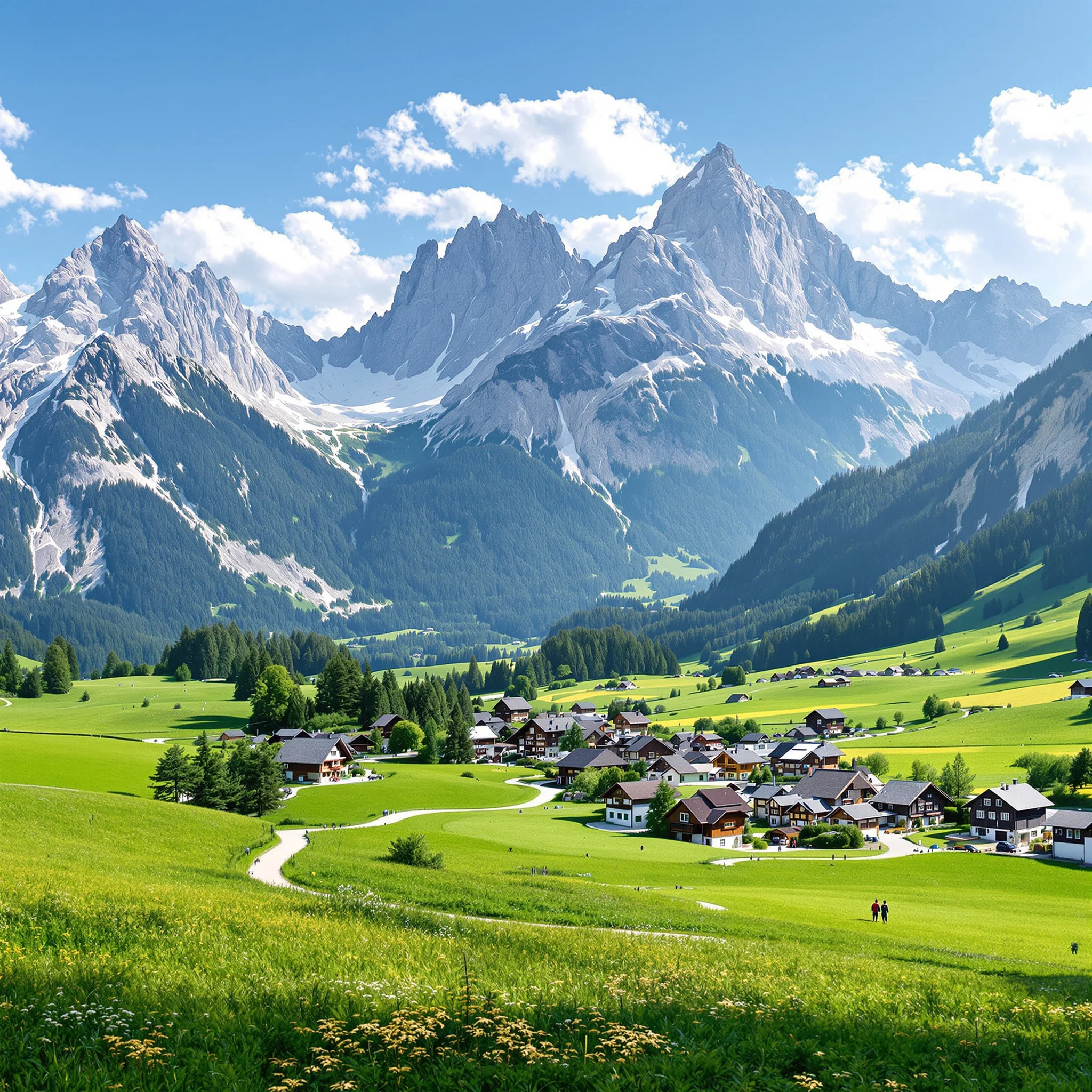 Berchtesgaden im Sommer mit Watzmann Panorama