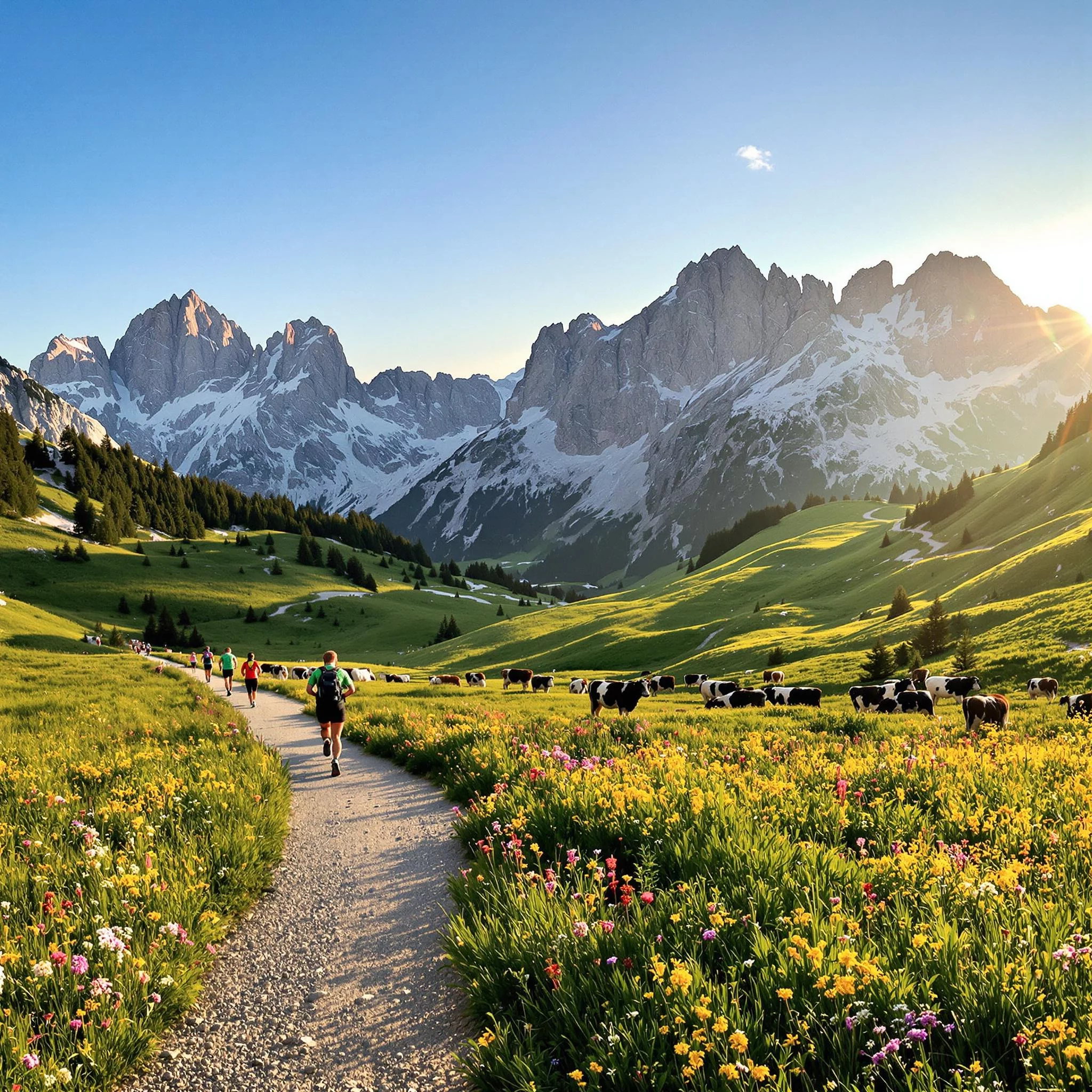 Berchtesgadener Alpenpanorama im goldenen Licht