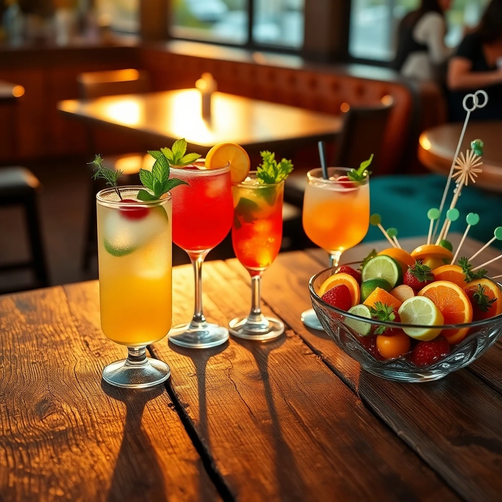 Dreierlei Cocktails auf rustikalem Holztisch