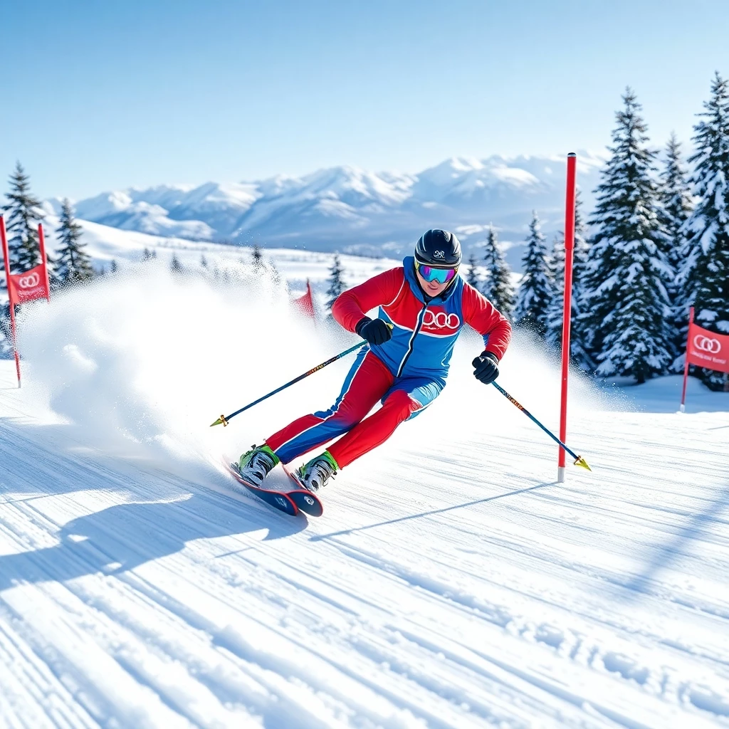 Herren-Slalomrennen im Winter