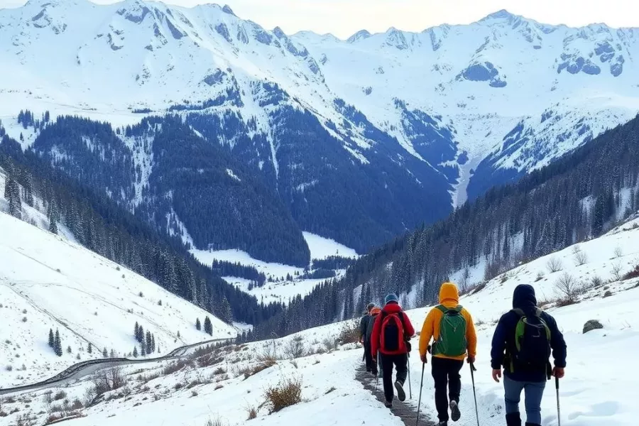 Winterwandern in Berchtesgaden in Bayern