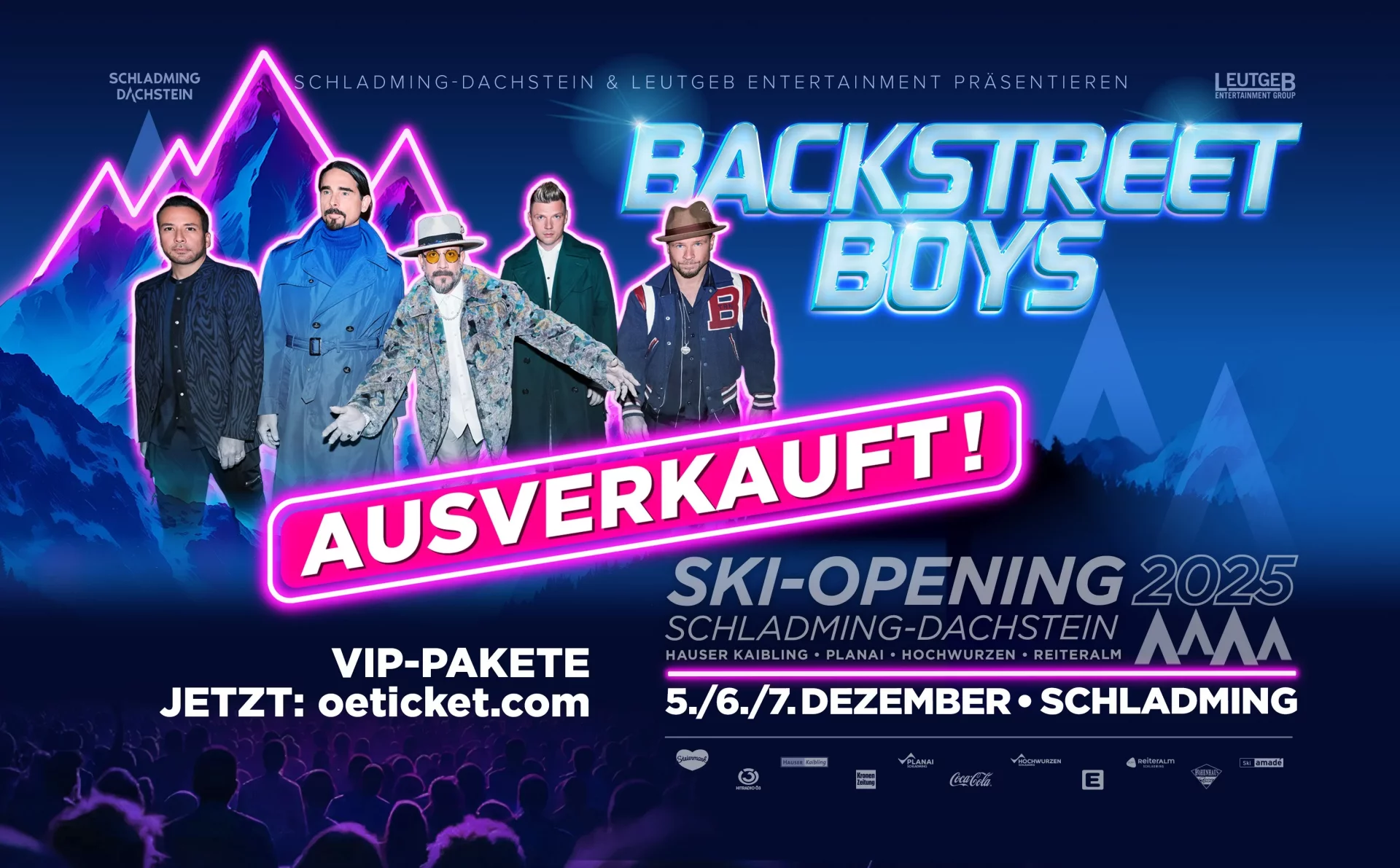 Backstreet Boys live beim Ski-Opening Schladming: Zusatzshow am 7. Dezember 2025
