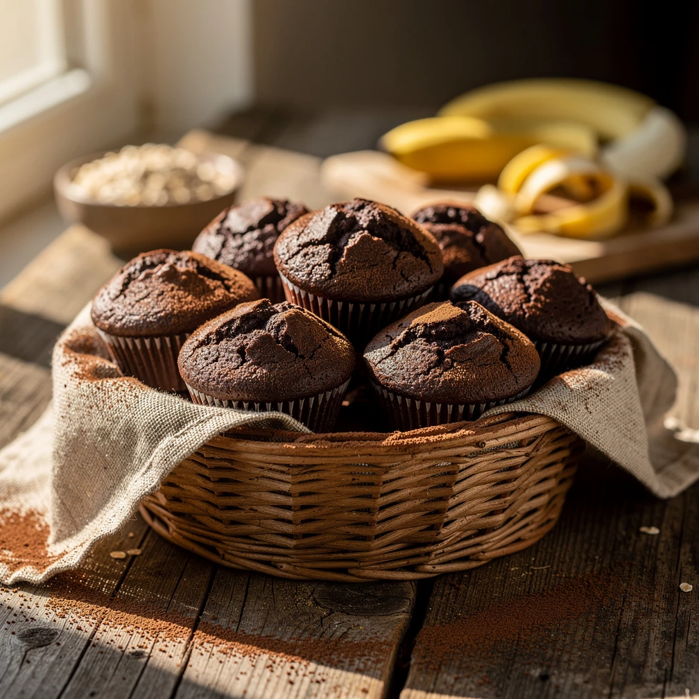 Gesunde Schokomuffins ohne Zucker und Weißmehl
