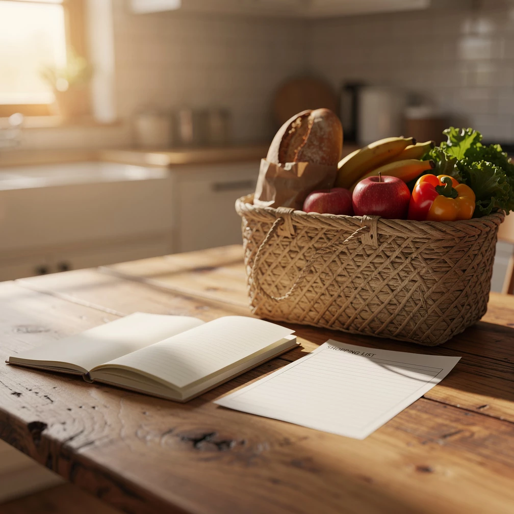 Gesunde Ernährung ohne Stress: Einkaufsliste & Grundrezepte System