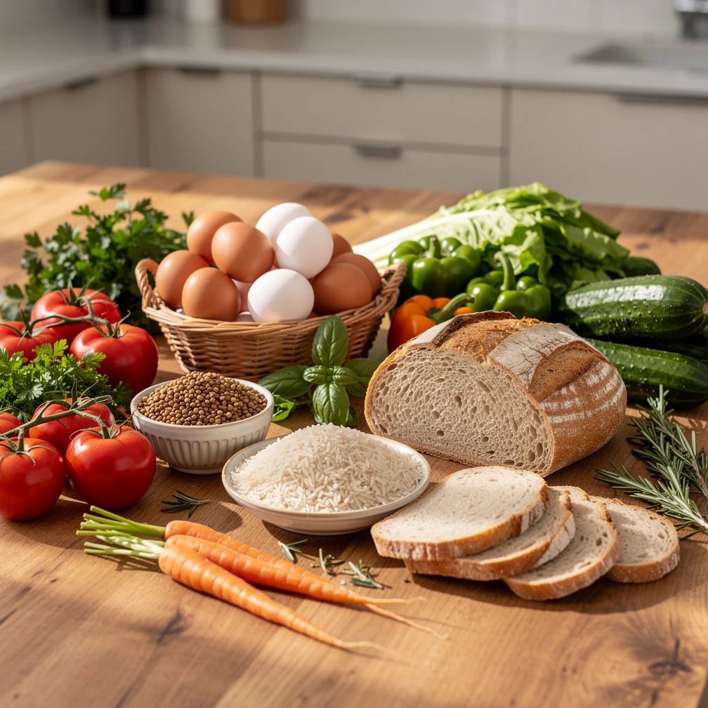 Gesunde Ernährung ohne Stress: Einkaufsliste & Grundrezepte System