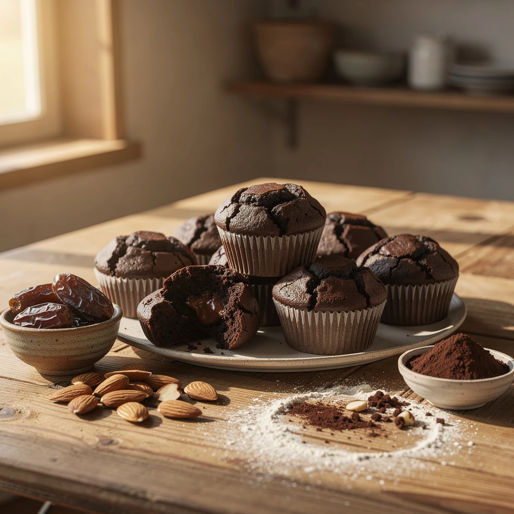 Gesunde Schokomuffins ohne Zucker und Weißmehl