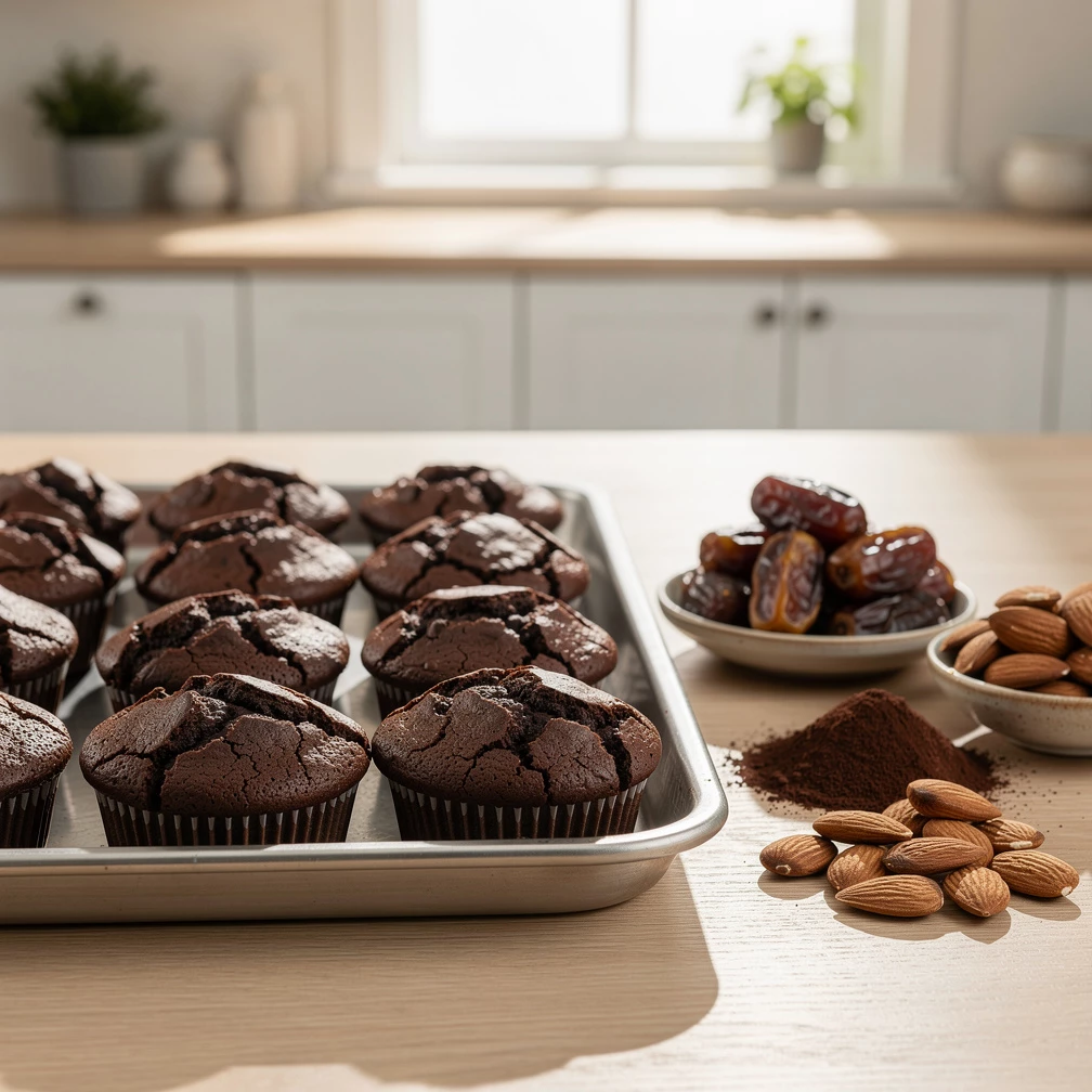 Gesunde Schokomuffins ohne Zucker und Weißmehl