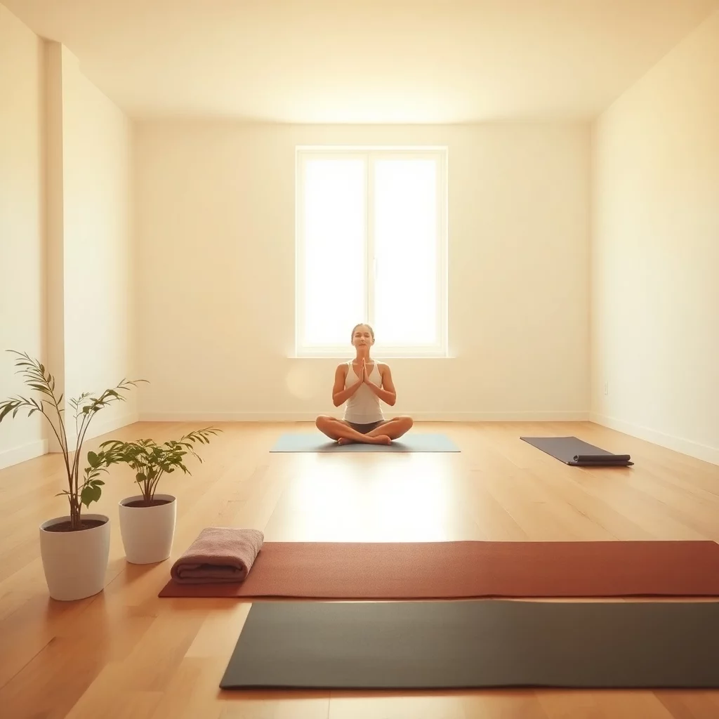 Yoga-Studio mit Ruhe und Gelassenheit