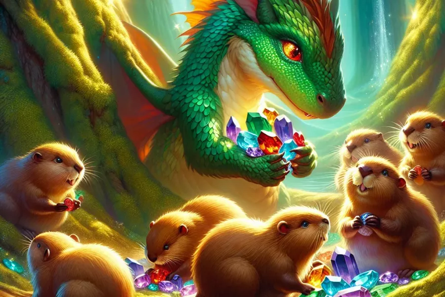 Der Drache Zack Zack hilft den Waldbewohnern