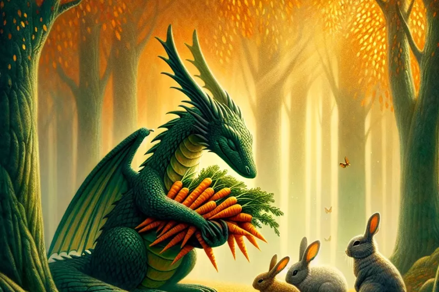 Der Drache Zack Zack hilft den Waldbewohnern