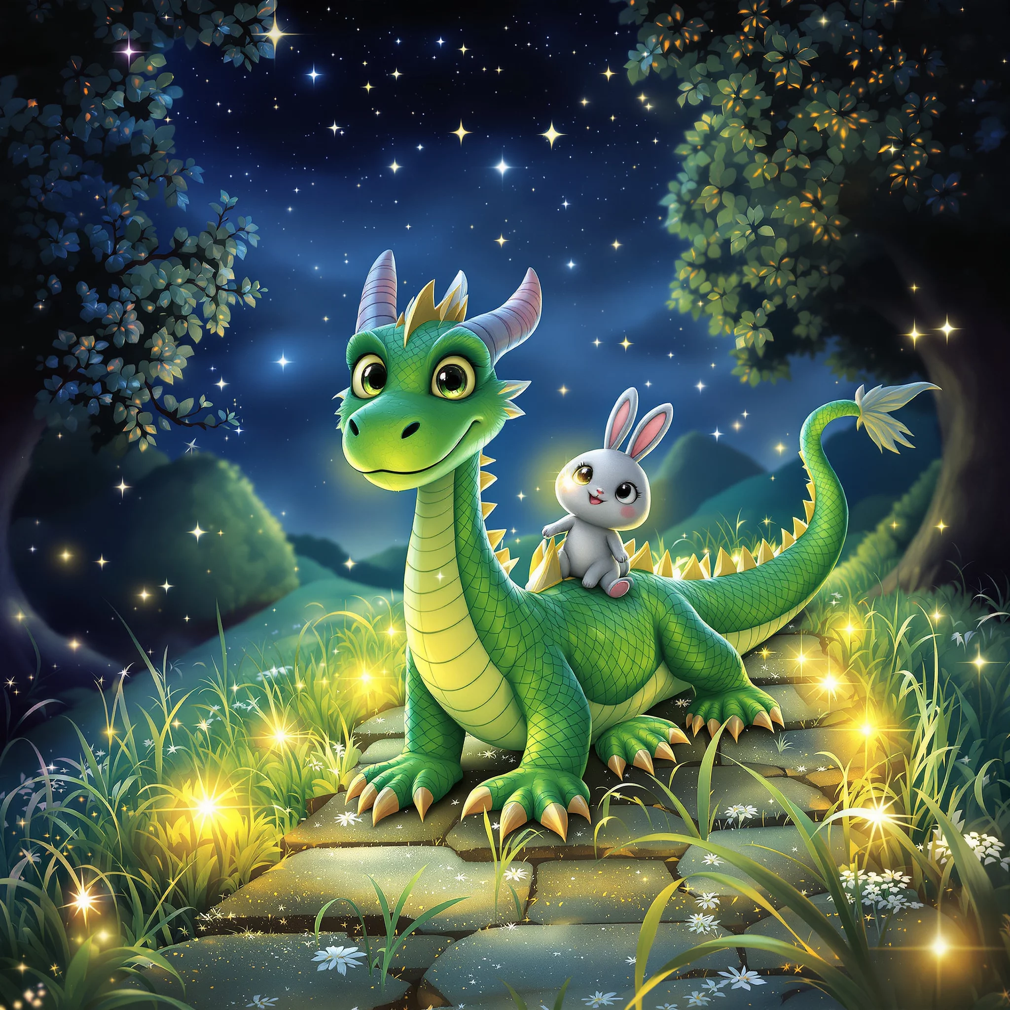 Der Drache Zack Zack besucht die glitzernde Sternenwiese