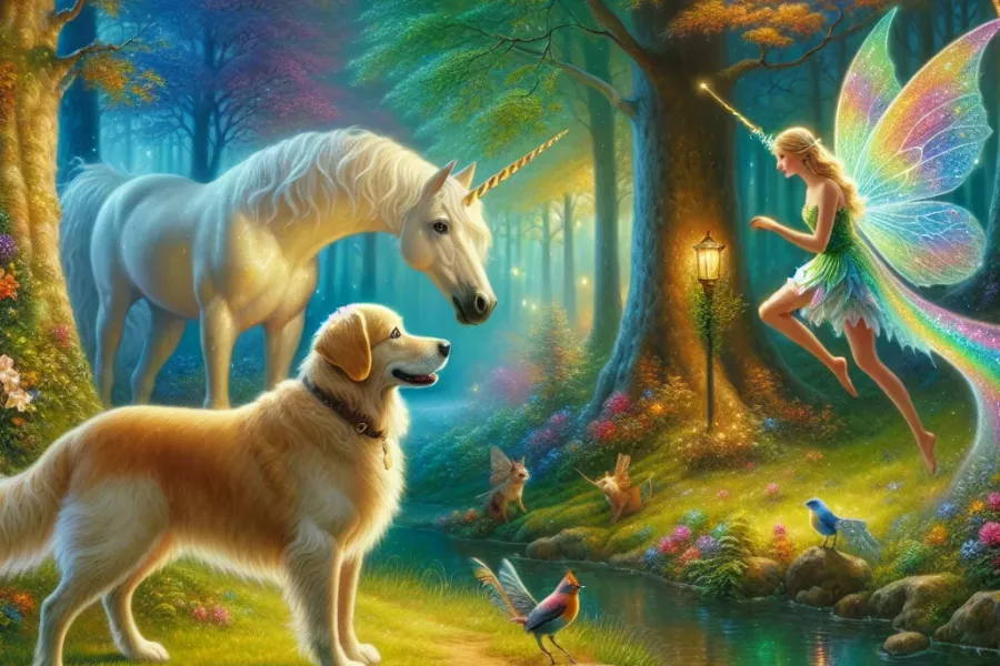 Paul der Hund erlebt ein Abenteuer im Zauberwald