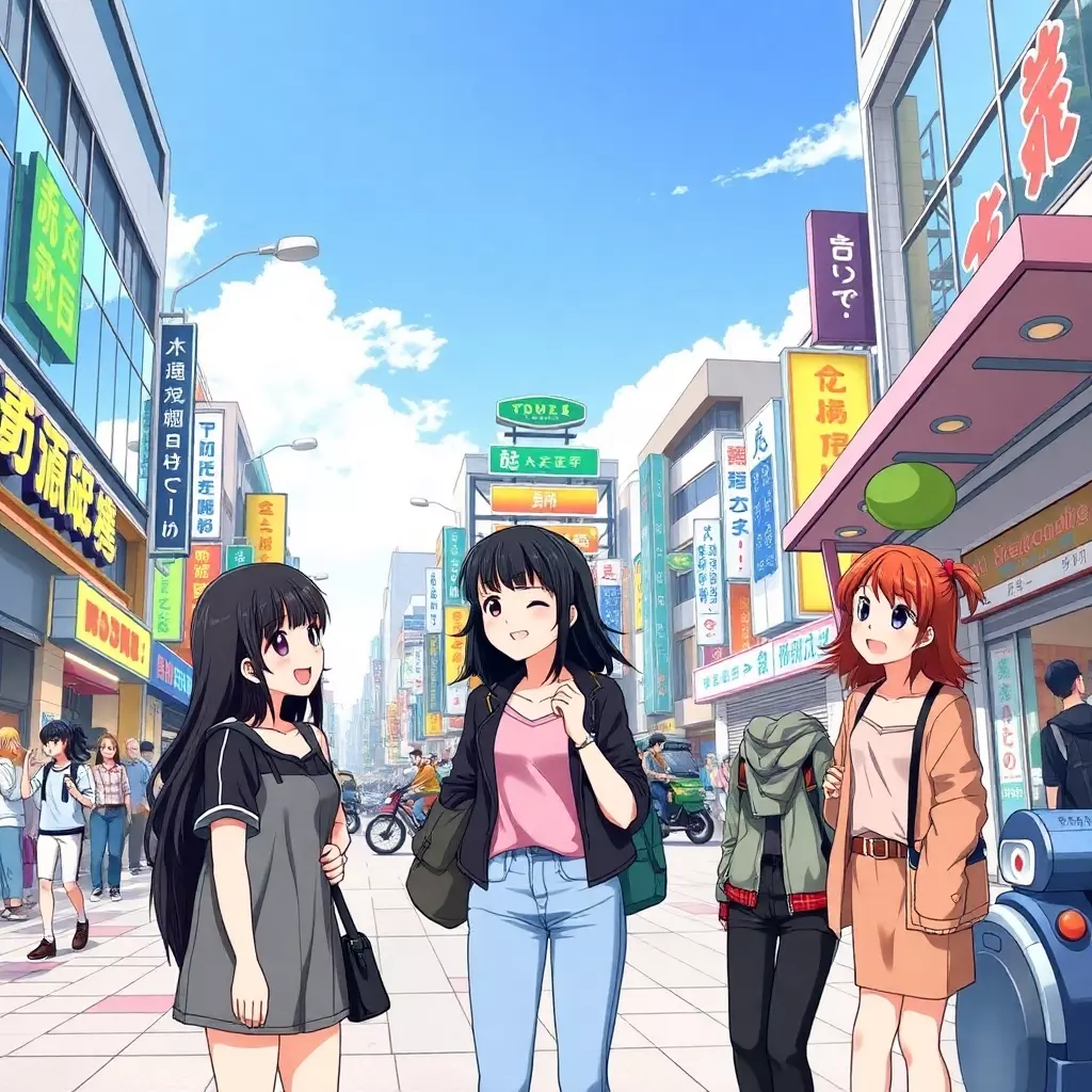 Anime-Stadtleben