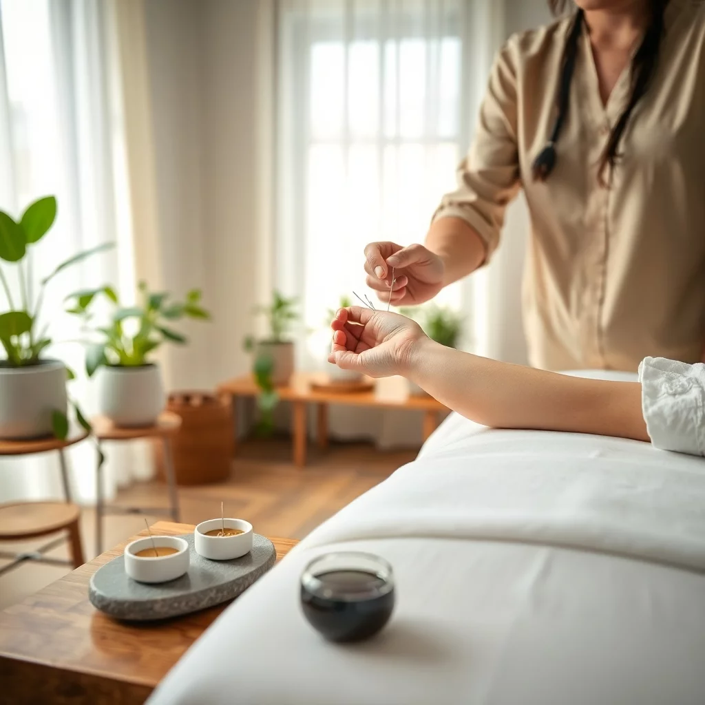 Akupunktur in ruhiger Wellness-Umgebung