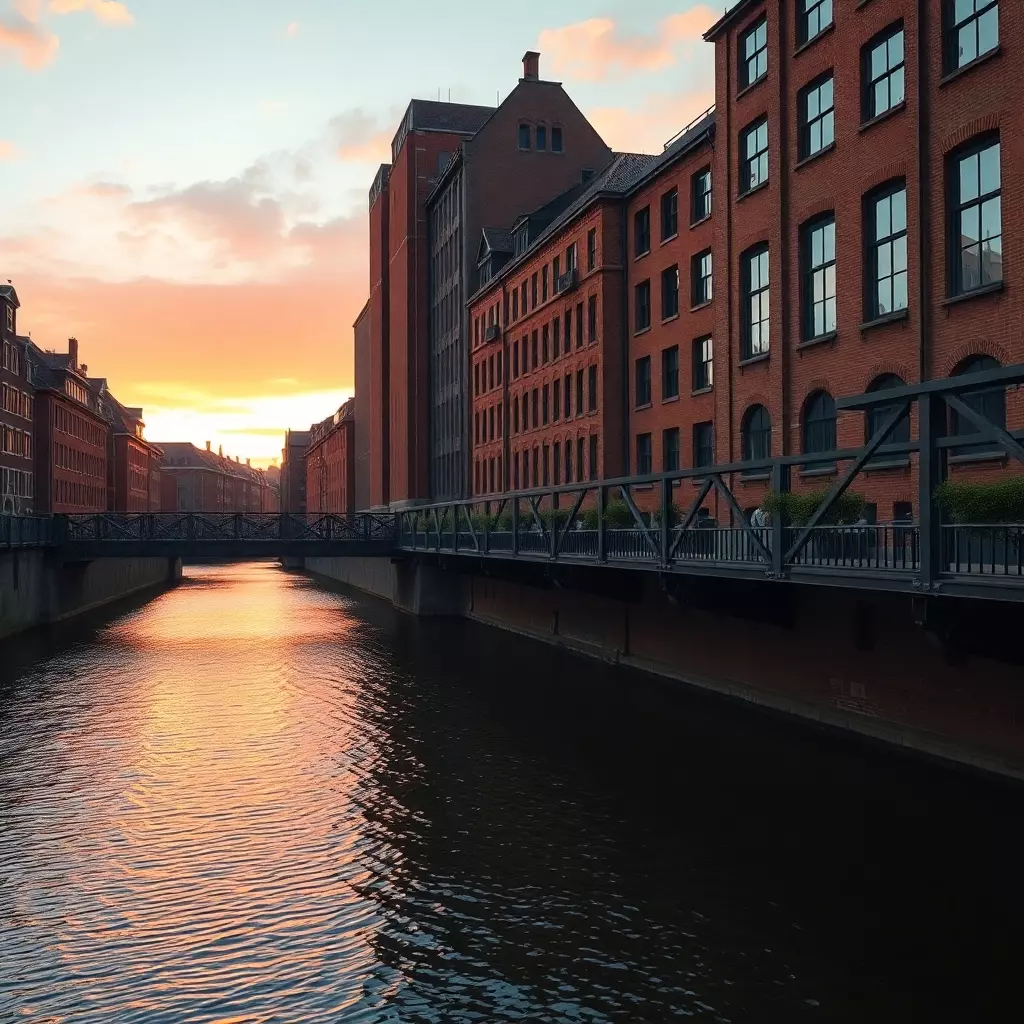 Erstelle ein Bild von der Hamburger SPeicherstadt