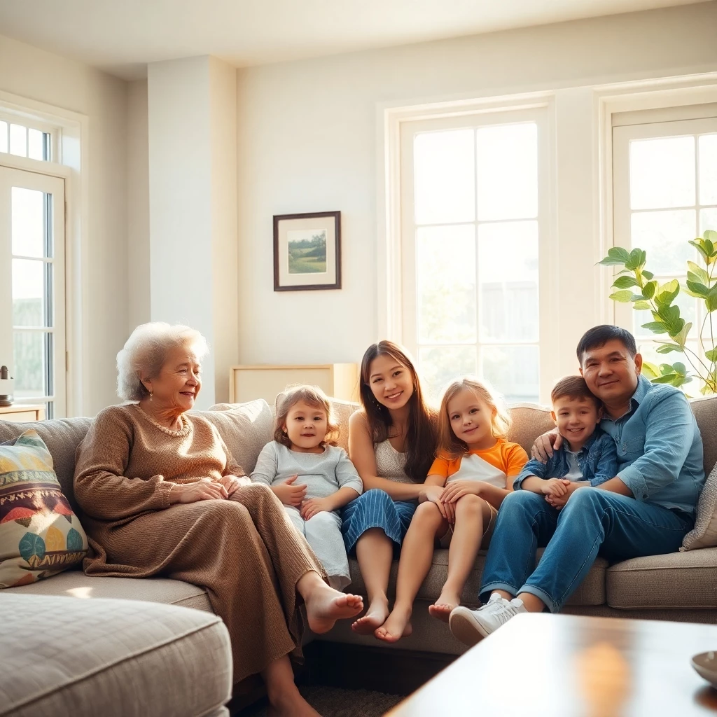 Familientreffen im Wohnzimmer
