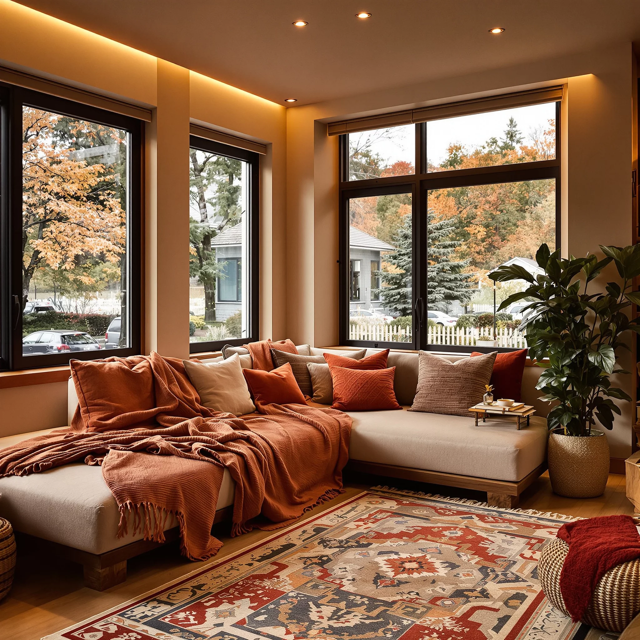 Mini Makeover – Wohnzimmer Herbstzauber: Farbtrends, Textilien & Lichterketten