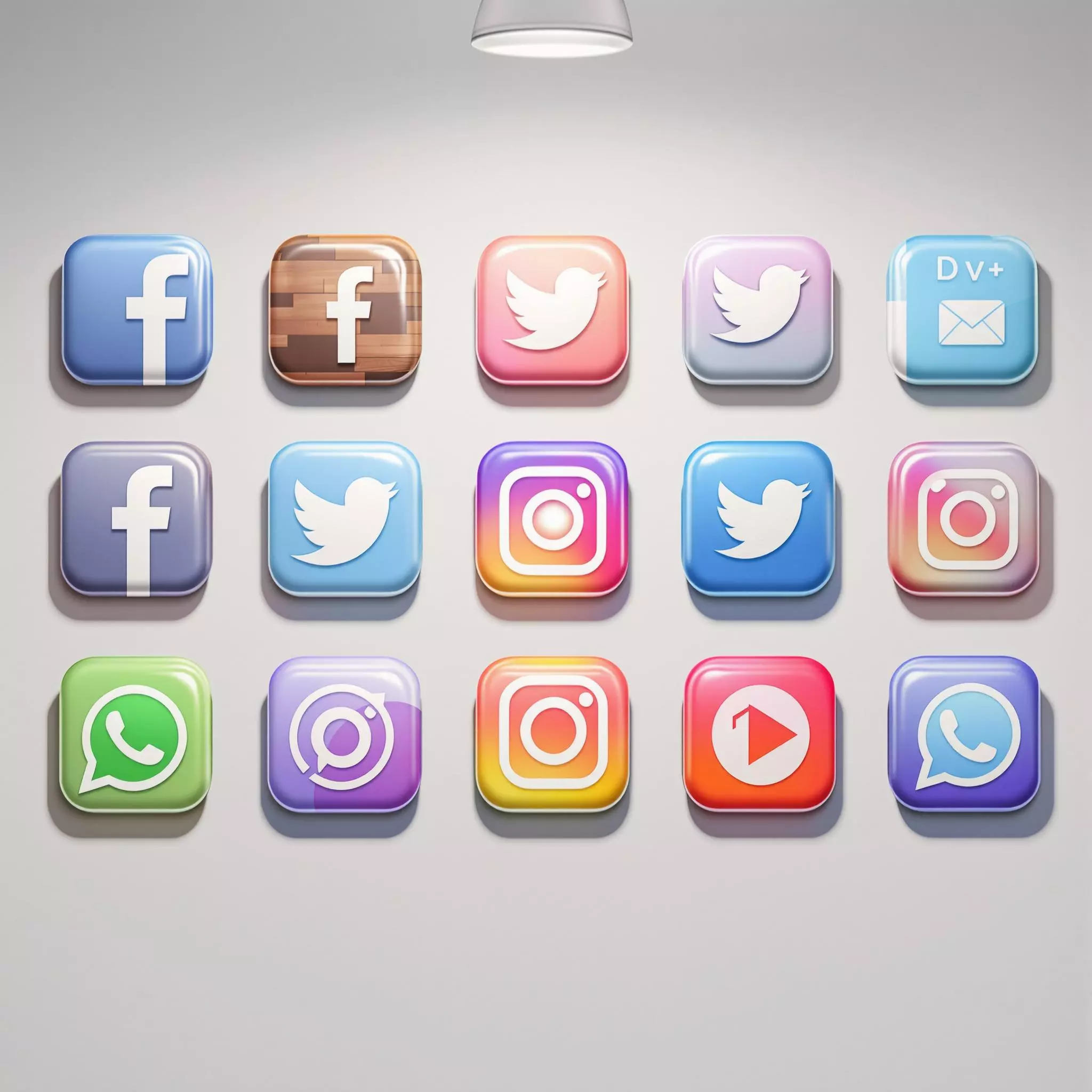 Image showing an array of icons from popular social media