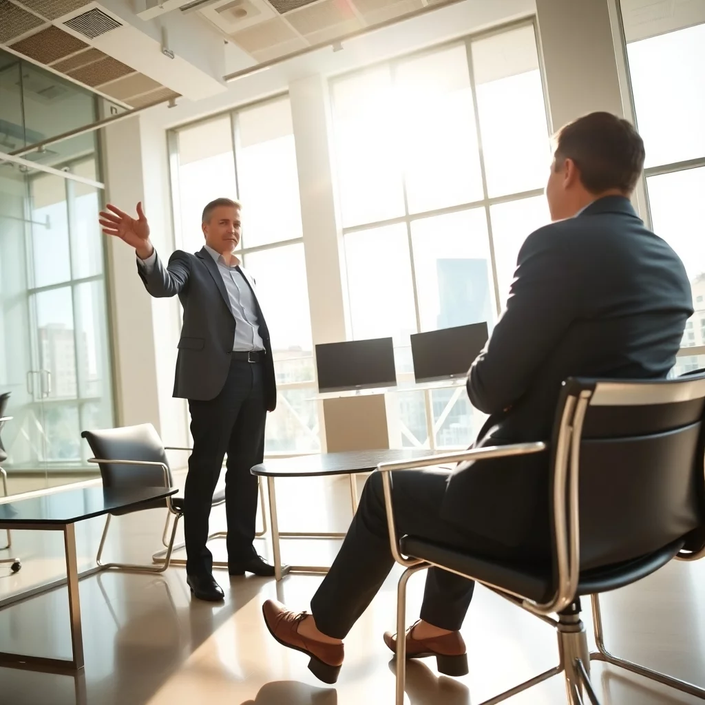 Professionelle Diskussion im modernen Büro