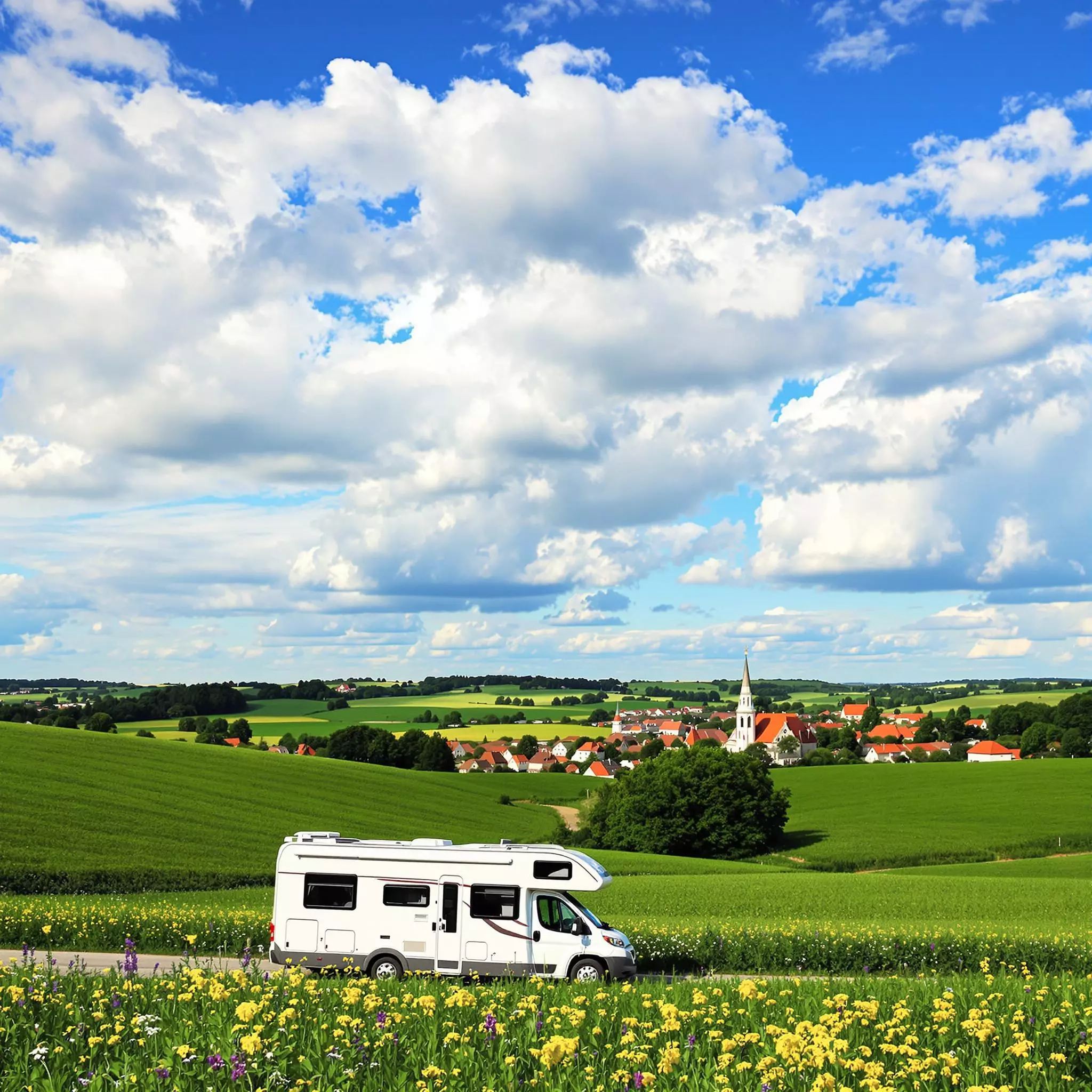 Wohnmobil im deutschen Idyll