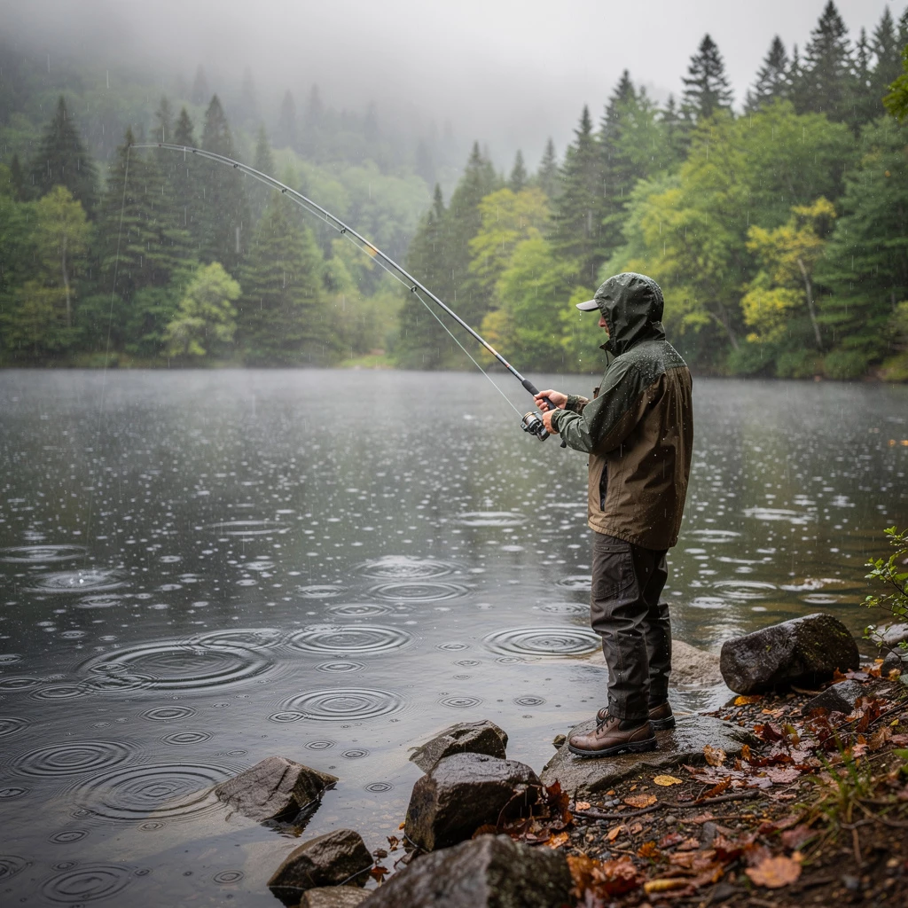 Angeltag im Dauerregen: Erfolgreich fischen trotz Regenwetter