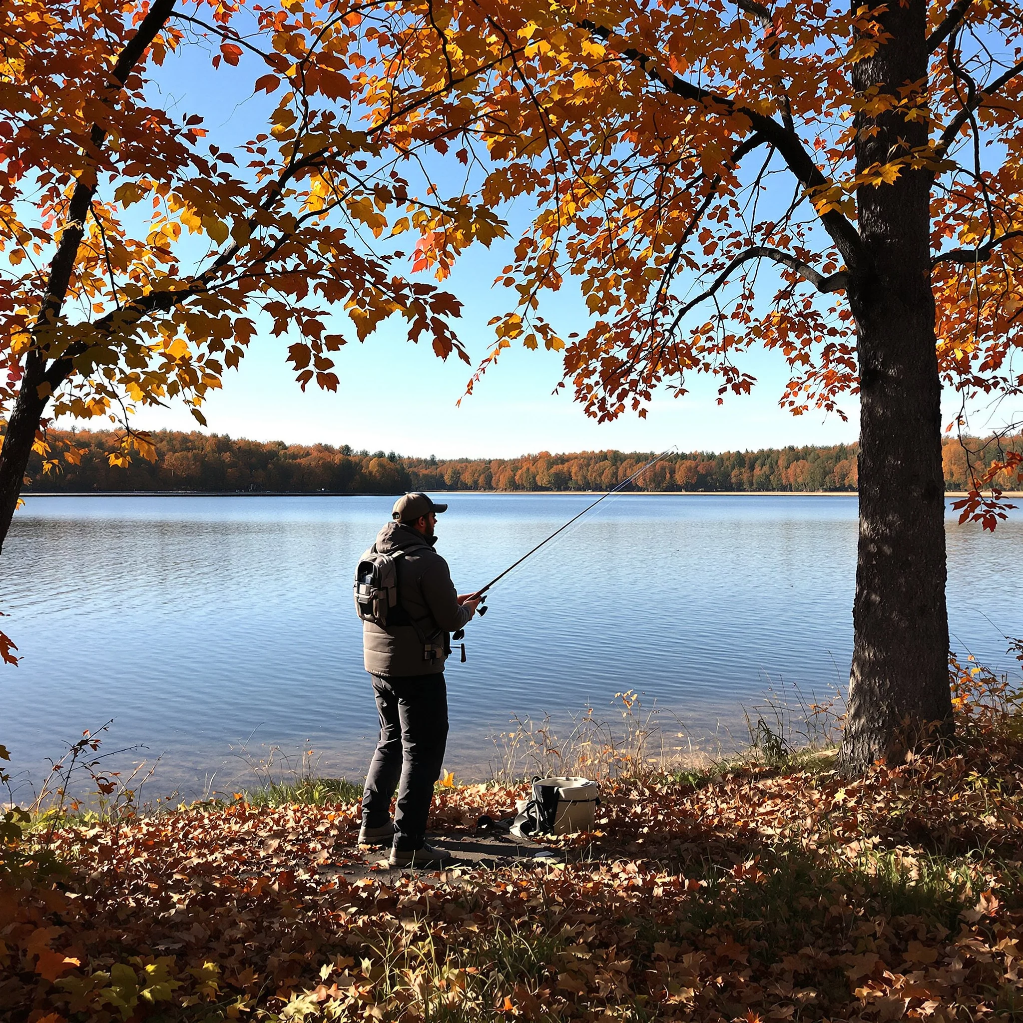 Herbst- und Winterangler am See