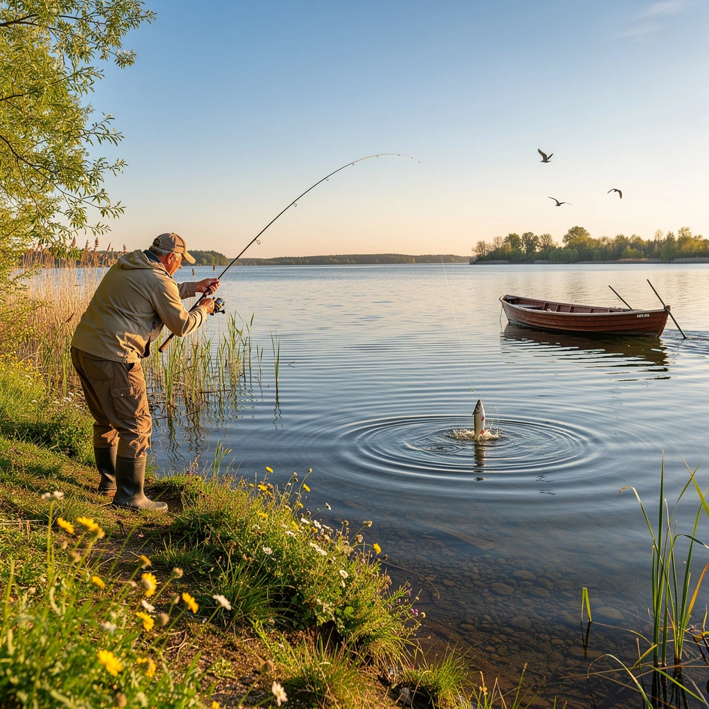 Rapfenangeln am offenen See: Vom Ufer zum Boot – Der erste Drill