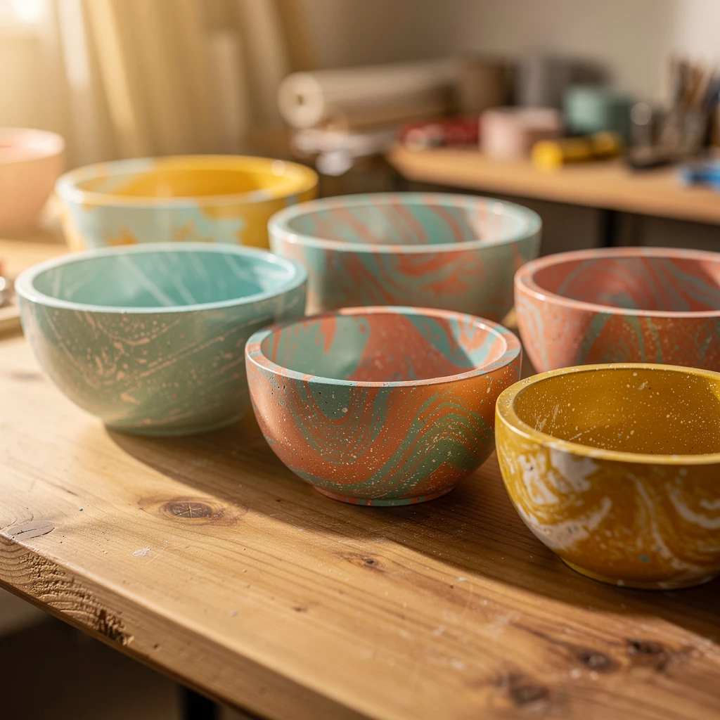 Form & Farbe: DIY mit Jesmonite-Schalen, Acryl-Gießen & Farbpigmenten