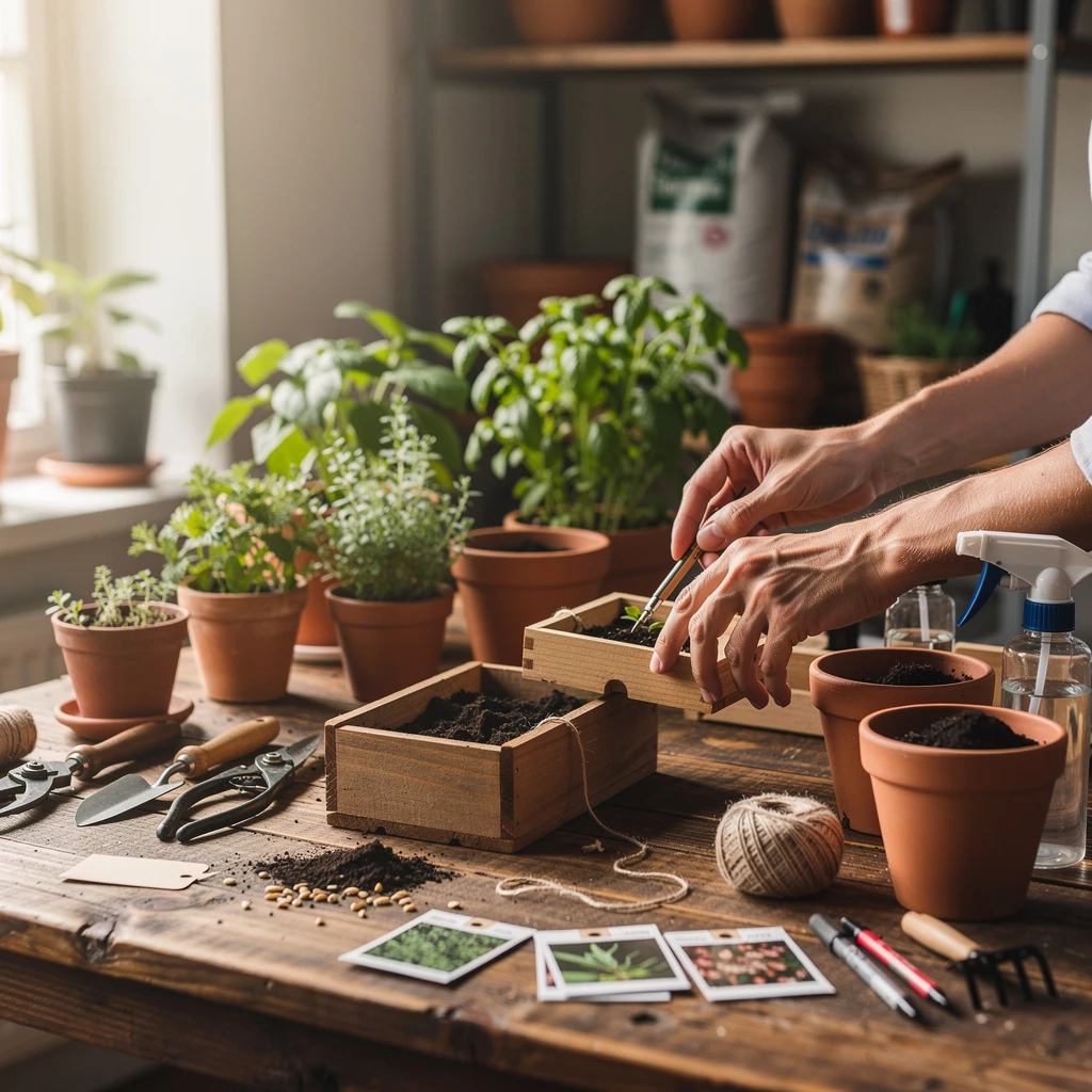 Frühstart im Garten – DIY mit Anzuchtschalen, Kräuterbox & Samenetiketten