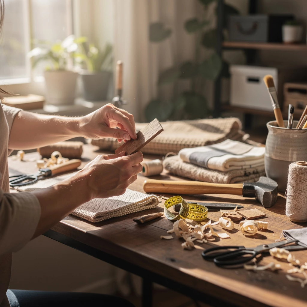 Materialmix-Upcycling: Holz, Metall & Stoff kreativ verschmelzen