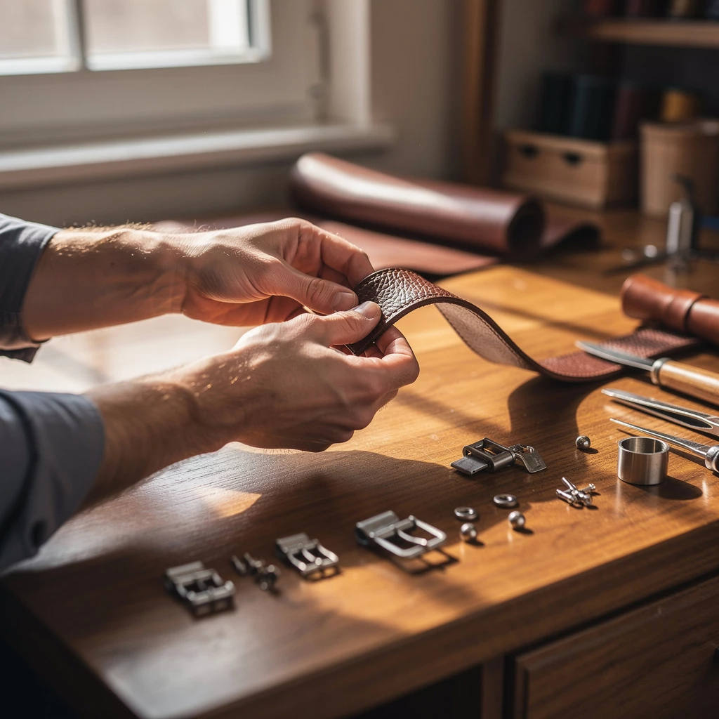 Hart trifft weich: DIY mit Lederriemen, Holzresten & Metallwinkeln