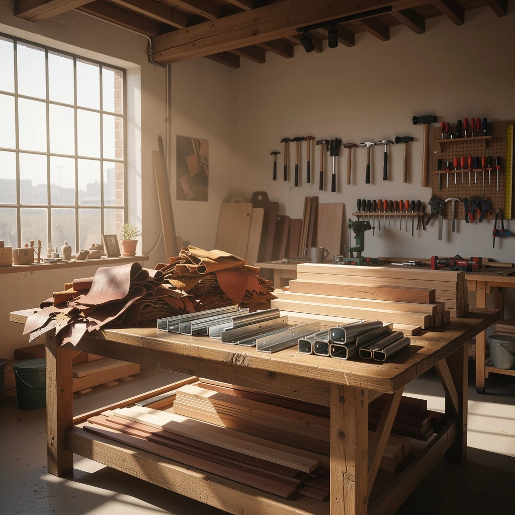 Hart trifft weich: DIY mit Lederriemen, Holzresten & Metallwinkeln