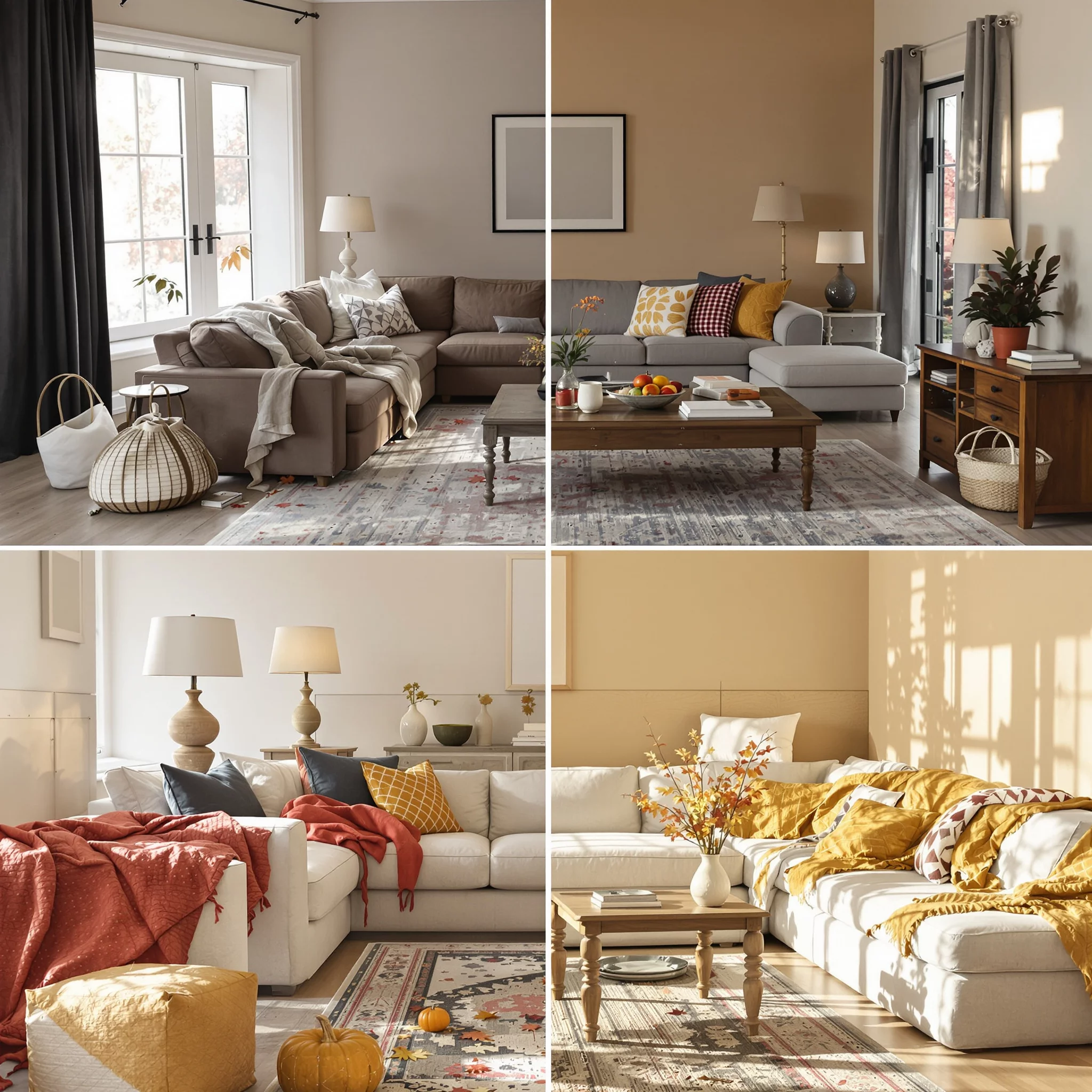 Mini Makeover - Wohnzimmer Herbstzauber: Farbtrends, Textilien & Lichterketten für wenig Geld