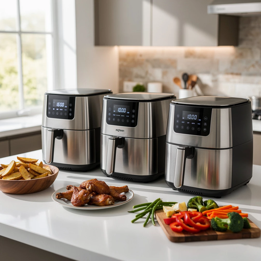 Schnell, sauber, effizient: Moderne Air Fryer liefern knusprige Ergebnisse auf Knopfdruck – ideal für den Alltag. (KI-generiert)