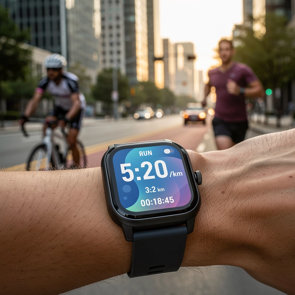 Amazfit Bip Max Tracking in Urban Outdoor Scene