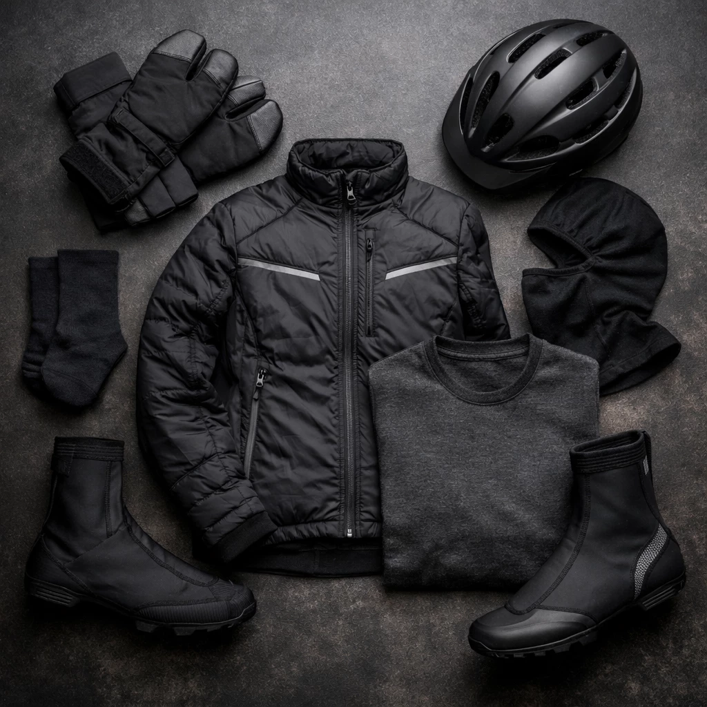 Gut ausgerüstet durch die kalte Jahreszeit: Handschuhe, Thermojacke und Baselayer sind die Basis fürs Winter-Biken.