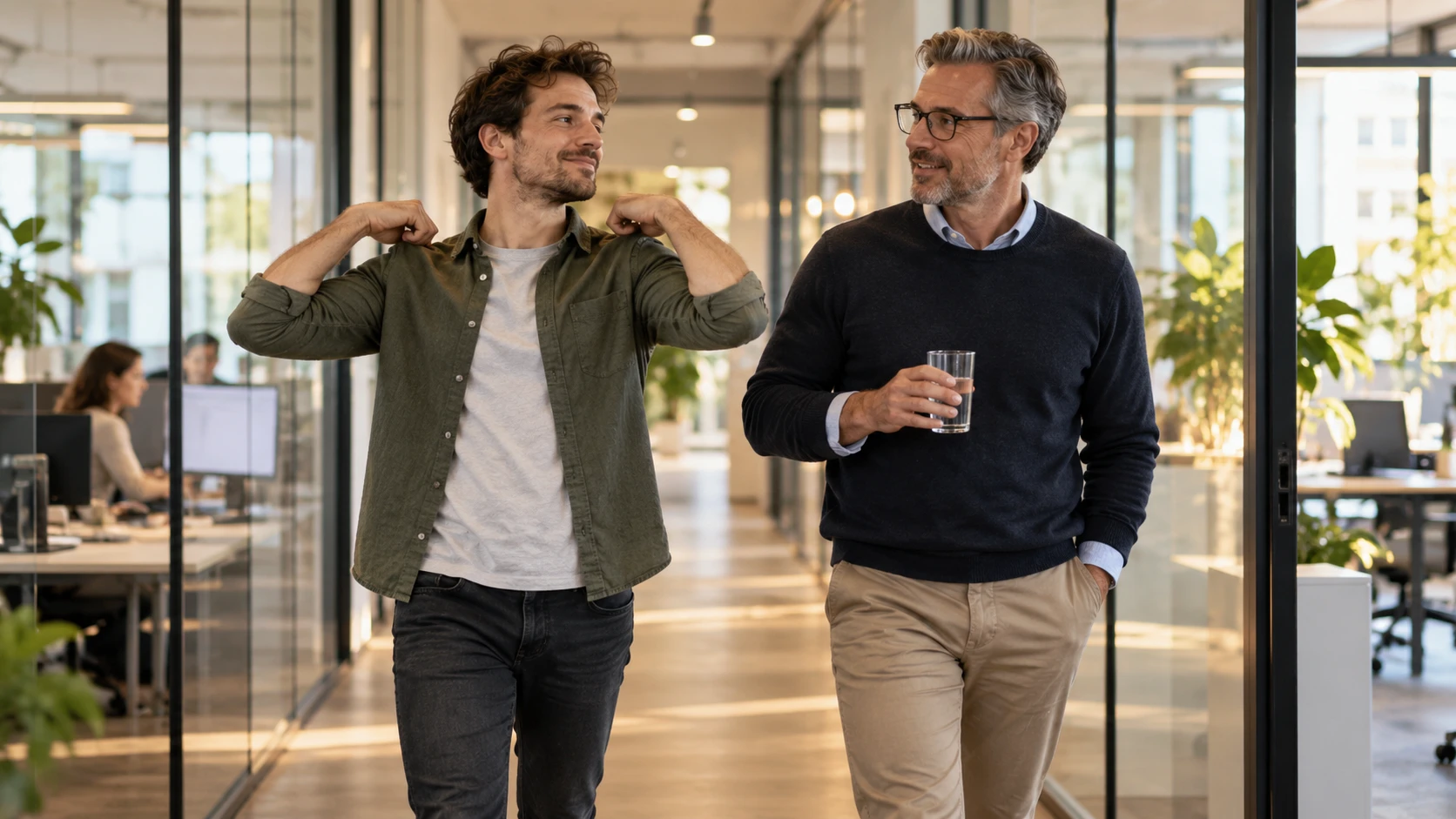 Bewegungspause im Büro (Bild KI generiert).webp